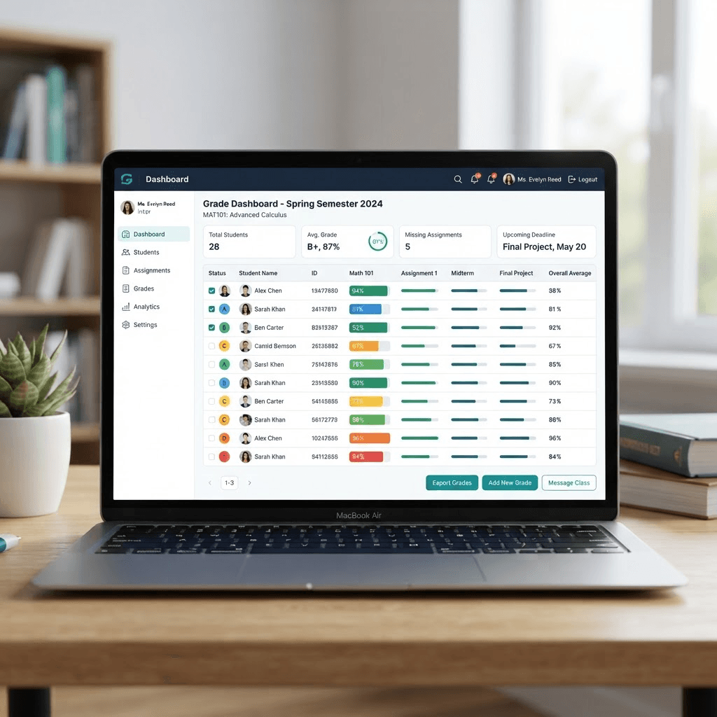 Arkayba grade dashboard